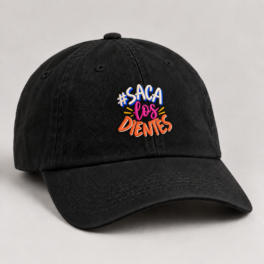 Gorra negra #SacaLosDientes Color Pop